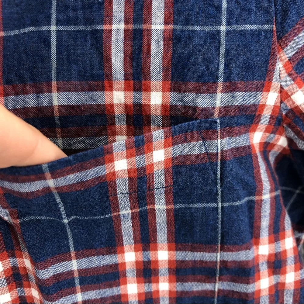 J. Crew Shirt Womens XS Blue Red Plaid Button Up Long Sleeve